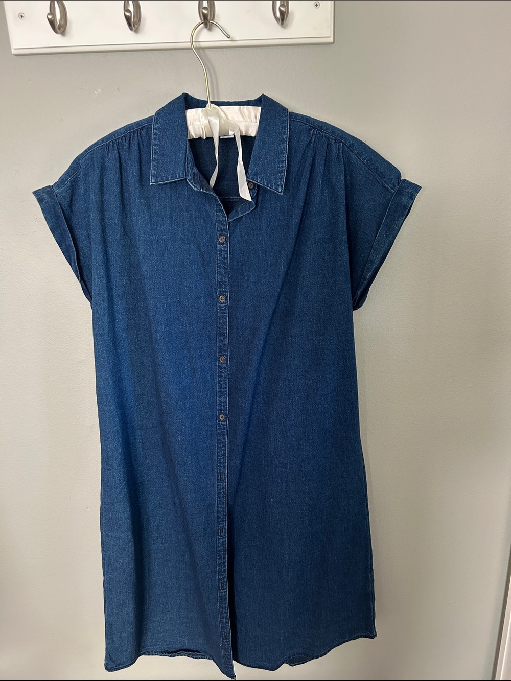 Old Navy Large Tall Denim Shirt Dress in Deep Blue